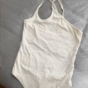 White Ribbed Bodysuit